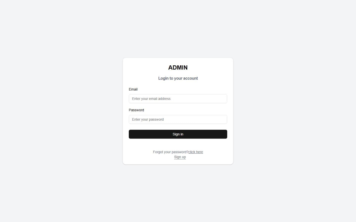 E-Commerce Admin Dashboard